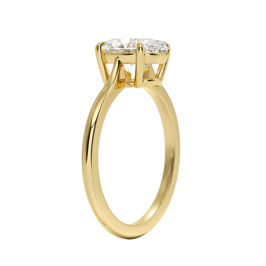 1 TO 5 CT Classic Oval Cut Lab Grown Diamond Elle Solitaire Ring in 10K/14K/18K Gold | Pooja Diamond | IGI Certified Lab Diamond