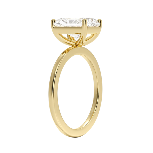 1 TO 5 CT Lab Grown Radiant Cut Diamond Perfect Fit 1.4mm Solitaire Ring in 10K/14K/18K Gold – Classic Basket Setting | Pooja Diamond | IGI Certified Lab Diamond